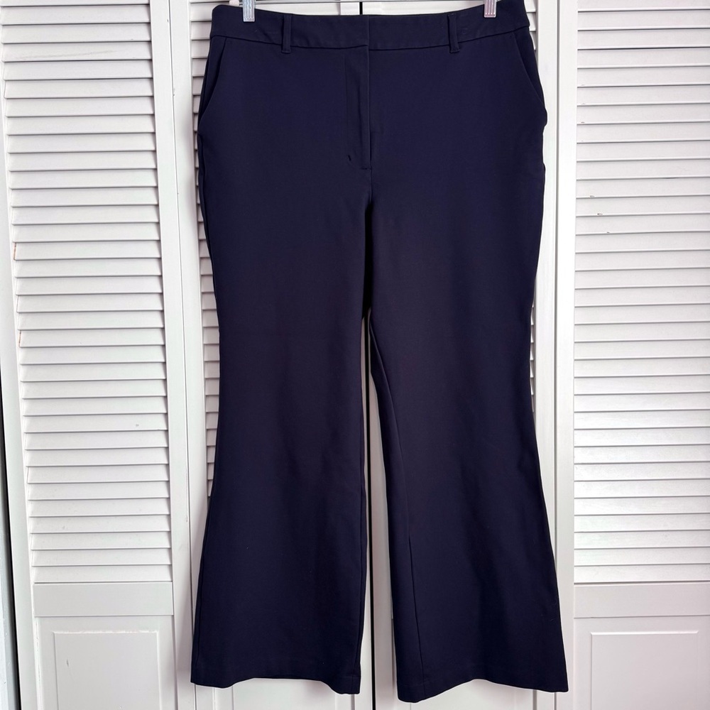 Boden Straight Leg Bootcut High Rise Navy Pants Stretchy Comfy Size 16/18